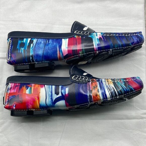 ROBERT GRAHAM Russell Leather Driver Loafer Shoe Hand Painted Size 9 - Picture 6 of 13